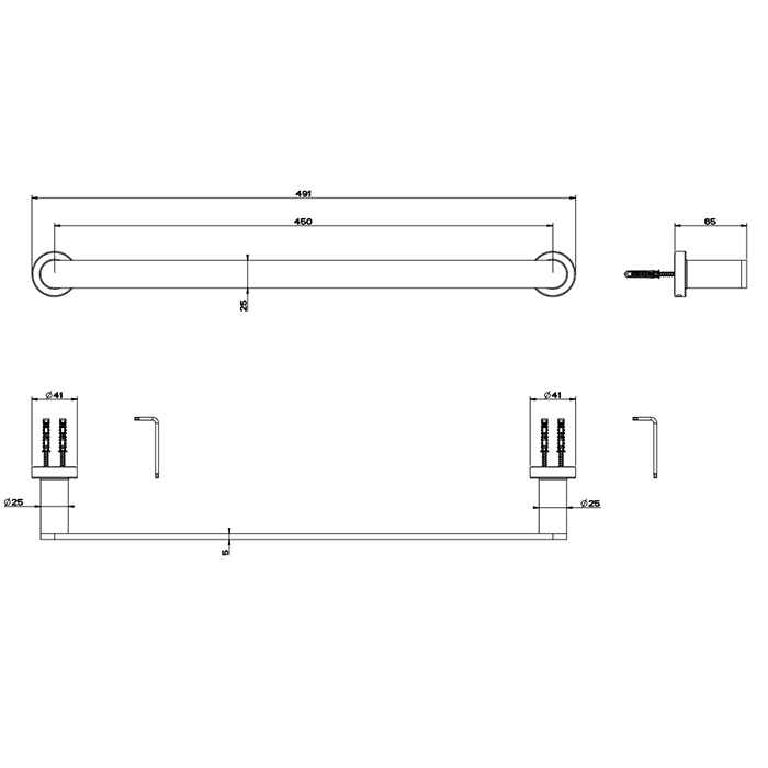 Полотенцедержатель Gessi Emporio accessories 45 см 38900 схема 4