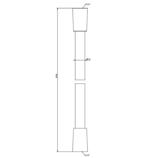 Шланг Сromalux Gessi Emporio shower с коническим соединением на 1/2 2 м 28746 схема 2