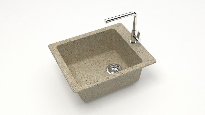 Мойка для кухни каменная 42,5x50 см SANTEGRO SZ008-425/Q5 бежевый матовый