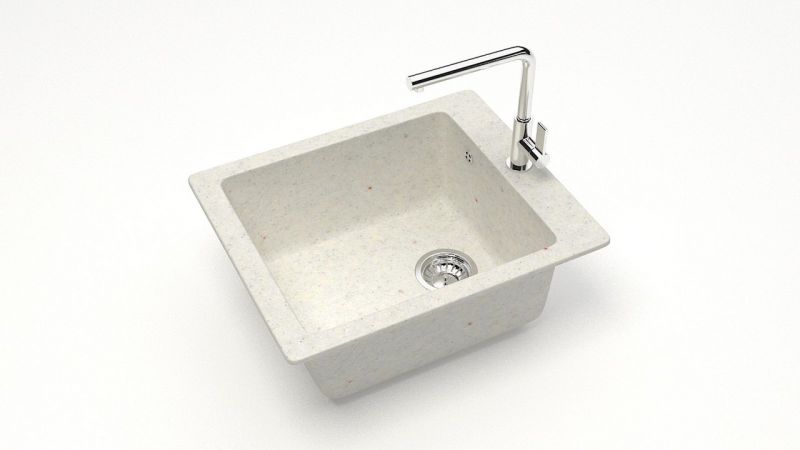 Мойка для кухни каменная 42,5x50 см SANTEGRO SZ008-425/Q7 белый матовый