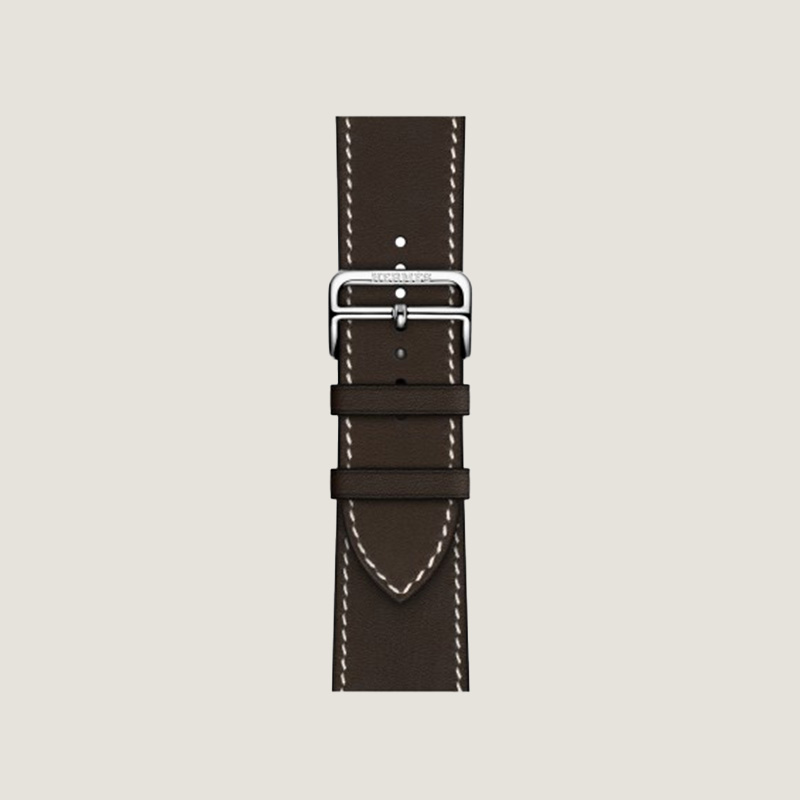 Ремешок Apple Watch Hermès Ebène Barénia Leather Single Tour Deployment Buckle (для корпуса 44/45/46/49) Ремешок Apple Watch Hermès Ebène Barénia Leather Single Tour Deployment Buckle (для корпуса 44/45/46/49)