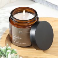 Свеча ароматическая в банке "LAVENDER BASIL", соевый воск, 90 г, лаванда и базилик