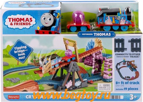 THOMAS & friends игровой набор HMC2 «Хрустальные пещеры» с Томасом, опрокидывающимся мостом и 2,5-метровым рельсовым путем