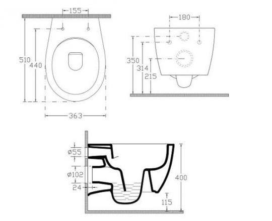 ISVEA Sentimenti 10AR02007SV Унитаз подвесной безободковый схема 3