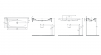 Накладная прямоугольная раковина Isvea Sistema S с отверстием под смеситель без донного клапана 101 см схема 2