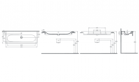 Накладная прямоугольная раковина Isvea Sistema S с отверстием под смеситель без донного клапана 121 см схема 2