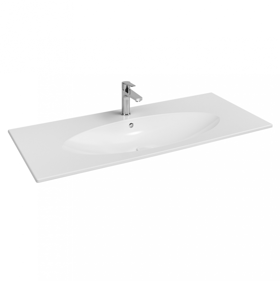 Изображение Ультратонкая раковина Isvea SistemaX 10SX50121SV с отверстием под смеситель 121 см 10SX50121SV