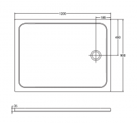 Прямоугольный душевой поддон Isvea Flat 120х90 10DT97229-42 схема 2