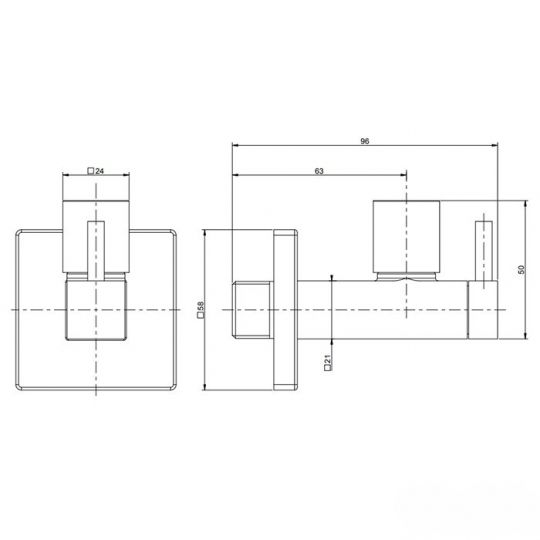 Запорный кран-фильтр Gessi Technical 01412 схема 2