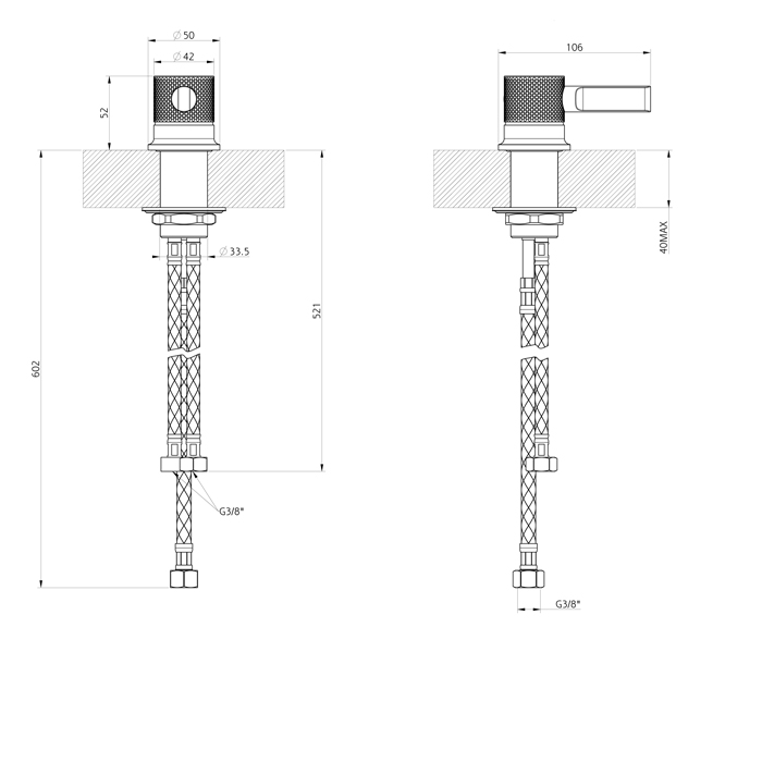 Смеситель для раковины Gessi Inciso 58200 схема 4