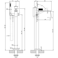 Смеситель для ванны Gessi Inverso Diamantato 73628 схема 8