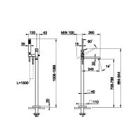 Смеситель для ванны Gessi Rettangolo K 53129 схема 2