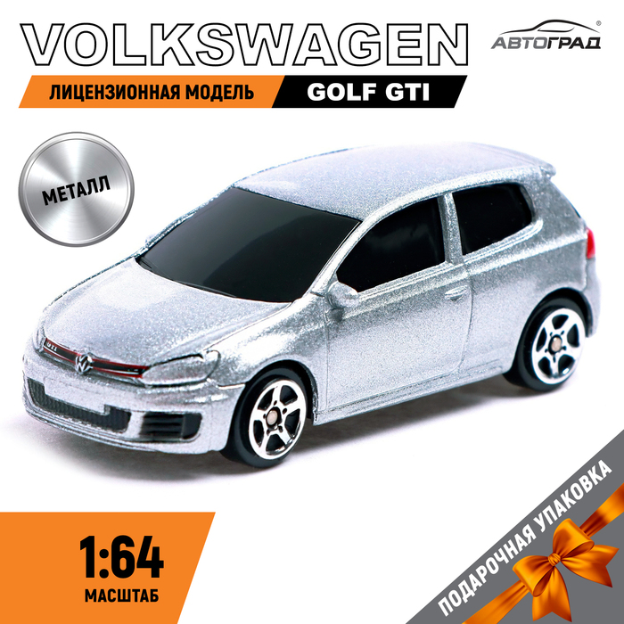 Машина металлическая VOLKSWAGEN GOLF GTI, 1:64, цвет серебро