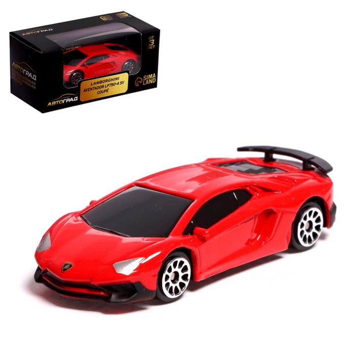 Машина металлическая LAMBORGHINI AVENTADOR LP750-4 SV, 1:64, цвет красный