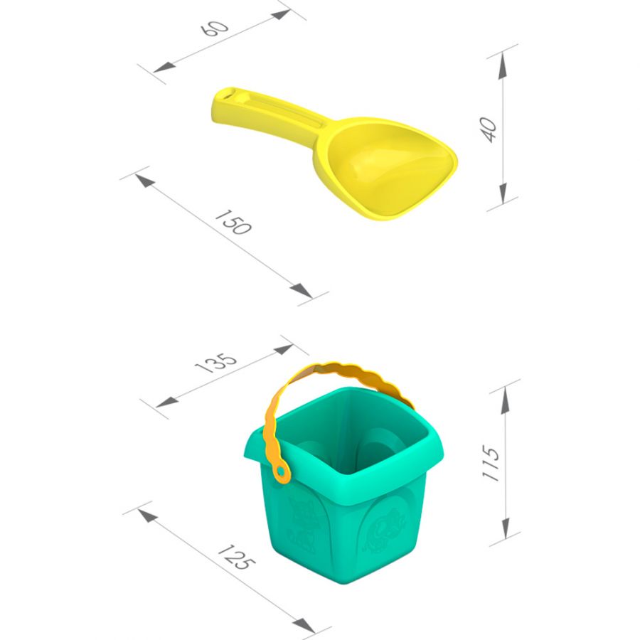 Набор №3 "Лето" ШКОДА (ведро бол+совок бол) (в сетке)