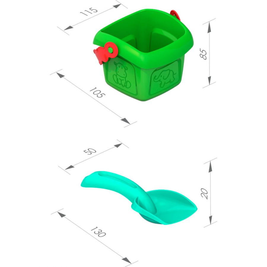 НАБОР ЛЕТО ШКОДА N1 (ВЕДРО МАЛ+СОВОК МАЛ)(в сетке)