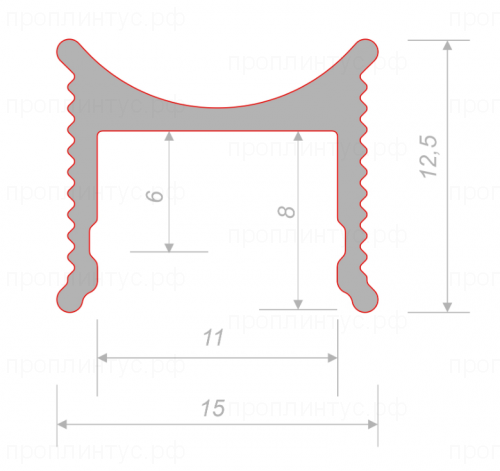 Разделительный профиль D007 для стен и потолка
