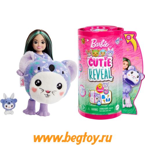 Набор Barbie CUTIE REVEAL HKR27/HRK31 кукла Челси Банни-Коала + питомец