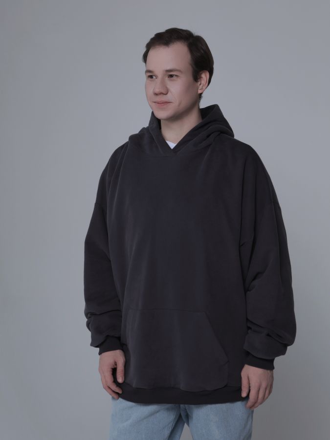 Худи оверсайз в цвете графит мужское
