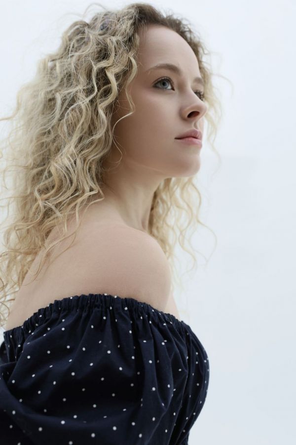 Платье Babydoll в горошек с кружевом