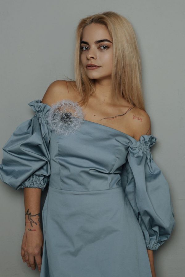 Платье Celesta из хлопка голубое