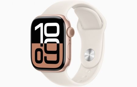 Часы Apple watch S10 46 Rose Gold S/M (Starlight SB) MWX23