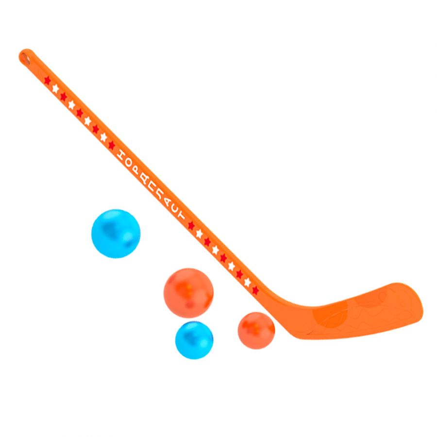 Набор "Хоккейный клуб  НОРДПЛАСТ" (на траве: 1 клюшка + 4 шарика)