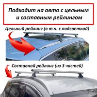 Багажник на Chery Tiggo 7 Pro / Pro Max - крыловидные дуги на интегрированные рейлинги, Ultra Box, с черными опорами