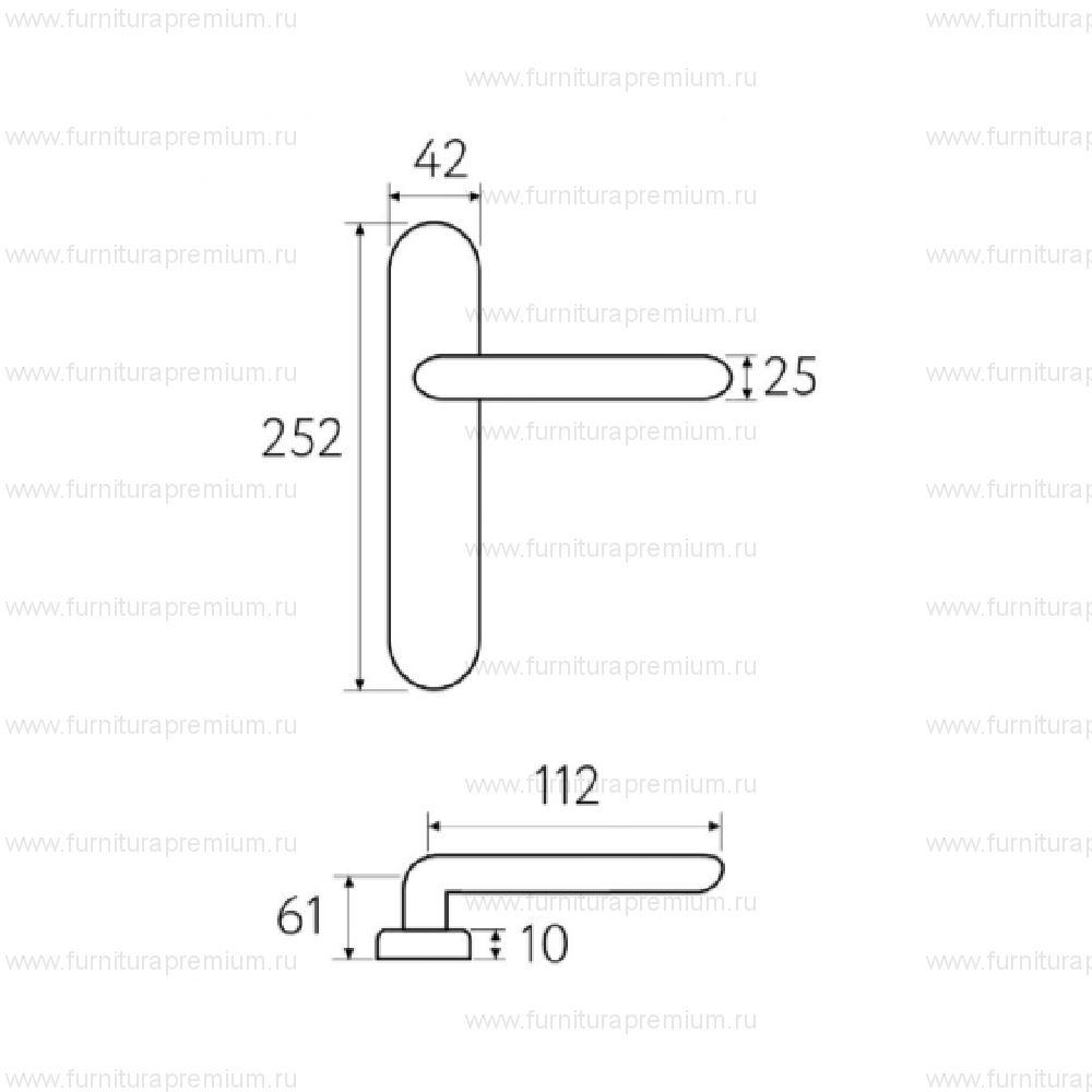 Ручка на планке Fratelli Cattini  Foggia Cyl PL02