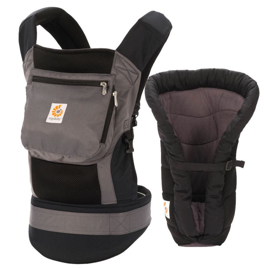 Комплект эргорюкзак+вставка Bundle of Joy Ergobaby Carrier Performance Black Charcoal +Infant Insert Heart2Heart