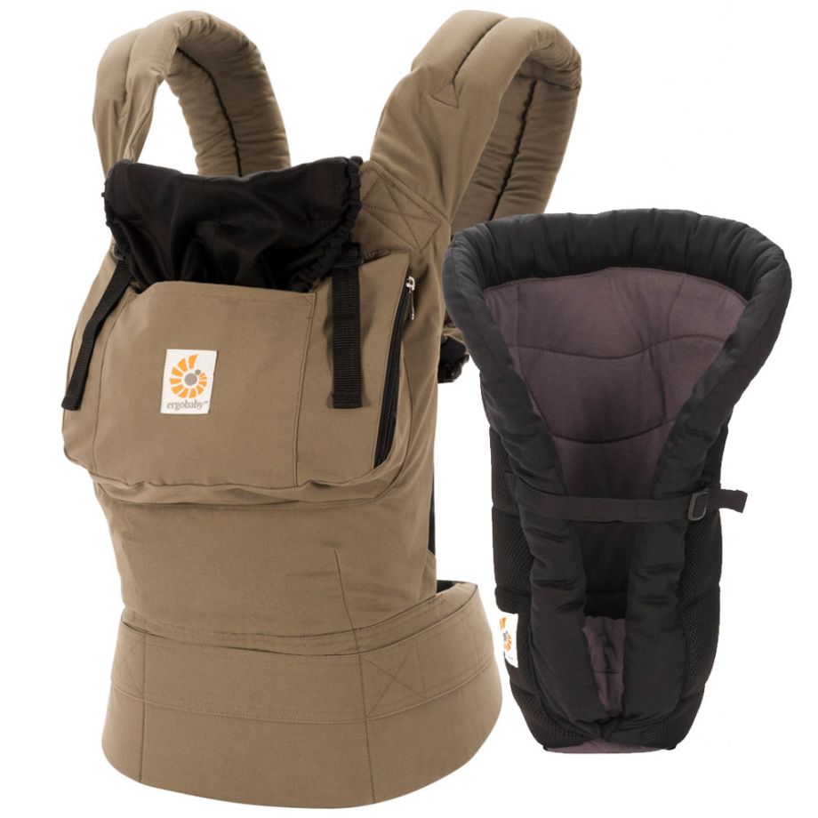 Комплект эргорюкзак+вставка Bundle of Joy Ergobaby Carrier Original Aussie Khaki +Infant Insert Heart2Heart