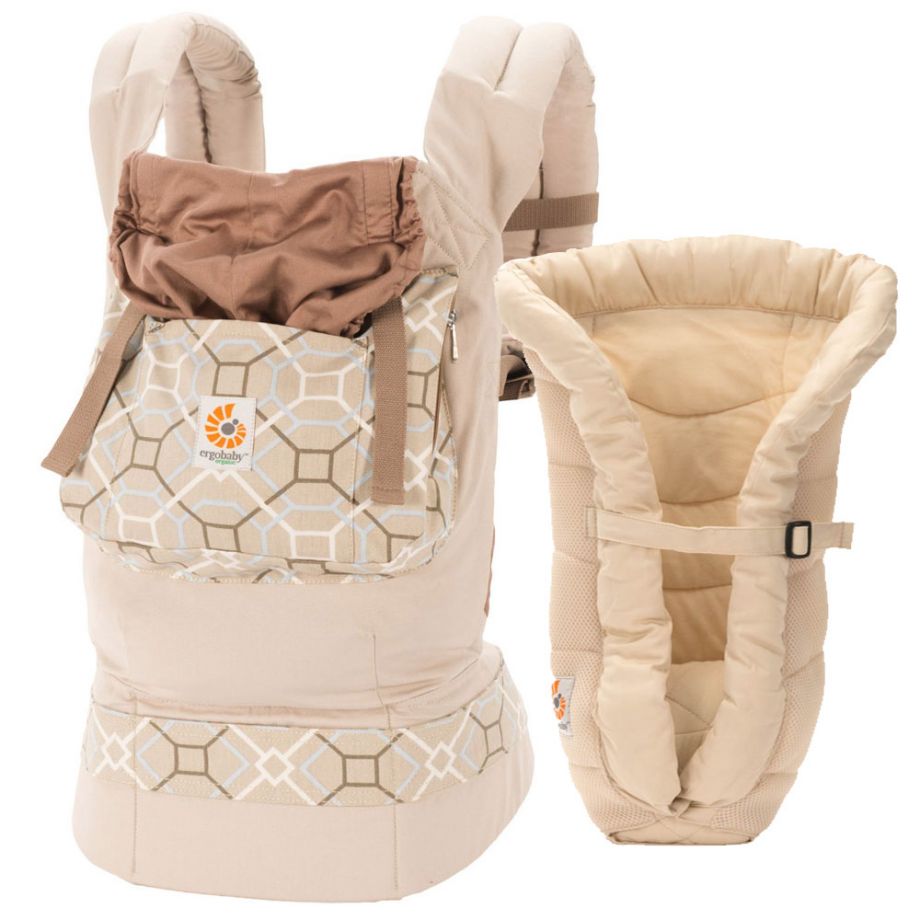 Комплект эргорюкзак+вставка Bundle of Joy Ergobaby Carrier Organic Lattice +Infant Insert Heart2Heart