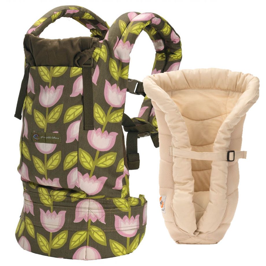 Комплект эргорюкзак+вставка Bundle of Joy Ergobaby Carrier Designer Organic Heavenly Holland +Infant Insert Heart2Heart