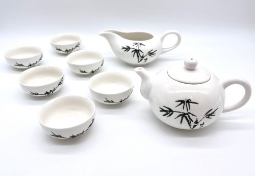 Набор для чайной церемонии"Черный бамбук" Чайник 150 мл+ Чахай 130 мл(чаша справедливости) + 6 пиал 25 мл