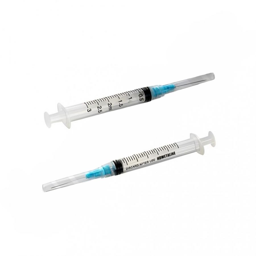 Шприц трехкомпонент. Луер Лок 2 мл с иглой 0,6х25 KOMETALINE (150/3000)