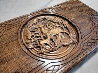 Нарды резные "Лесная семья" большие 60