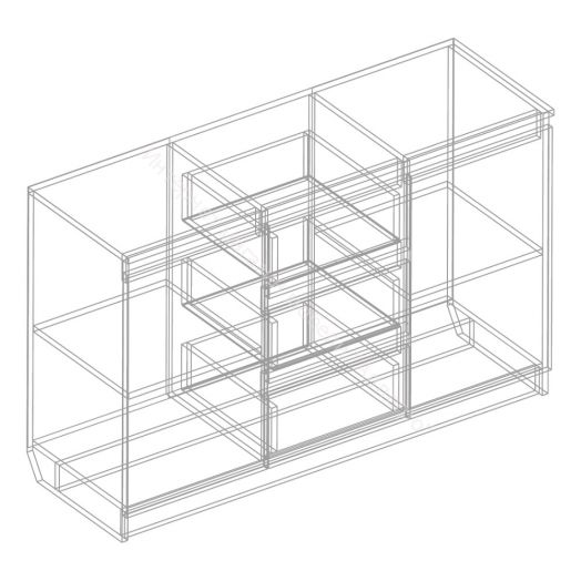 Комод 2-ств. с 3 ящиками "Бьянко"