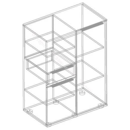 Комод 2-ств. c ящиком и нишей "Стил"