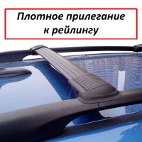 Багажник на рейлинги Toyota RAV4 2000-2006 (XA20), Lux Hunter, черный, крыловидные аэродуги