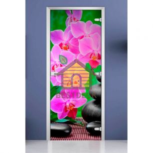 Стеклянная межкомнатная дверь с фотопечатью DW «Spa-04»