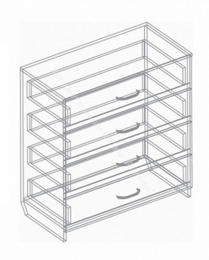 Комод с 4 ящиками 800 мм Бодега светлая
