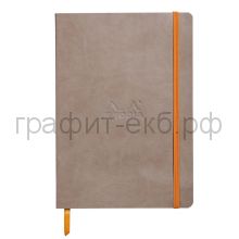 Книжка зап.Clairefontaine Rhodiarama А5+ 80л.точка мягк.обл.Taupe Серо-коричневый 90г/м2 117454C