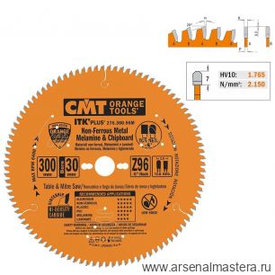 Новинка! Диск пильный по алюминию 300 x 2.8 / 2.0 x 30  Z 96 TCG NEG минус 6 градусов CMT 276.300.96M