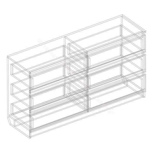 Комод с 6 ящиками 1200 мм Белый лофт/Гаскон пайн