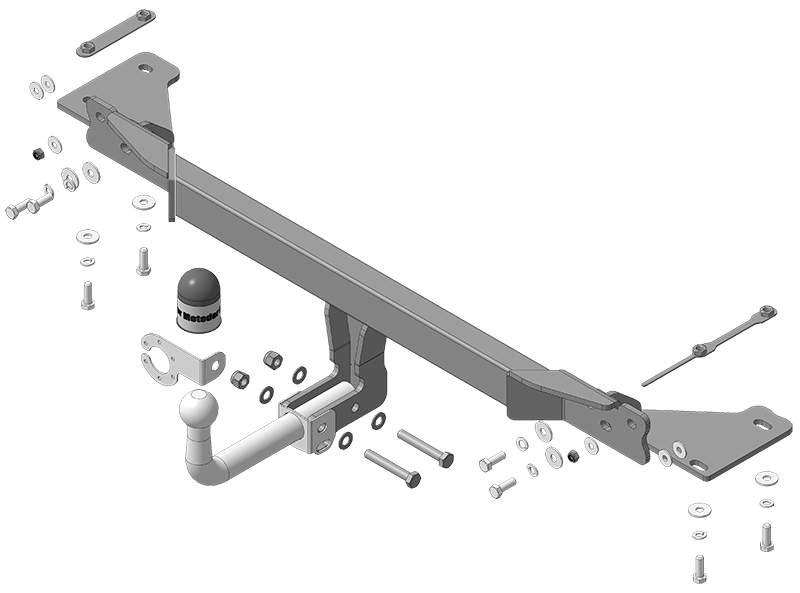 Фаркоп с оцинк. шаром Geely Atlas Pro 2021- / Belgee X70 крепление шара на двух болтах