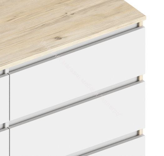 Комод с 6 ящиками 1400 мм Белый лофт/Гаскон пайн