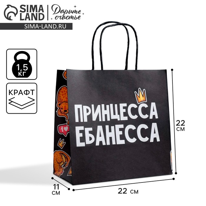 Пакет подарочный, упаковка, «Принцесса», 22 х 22 х 11 см