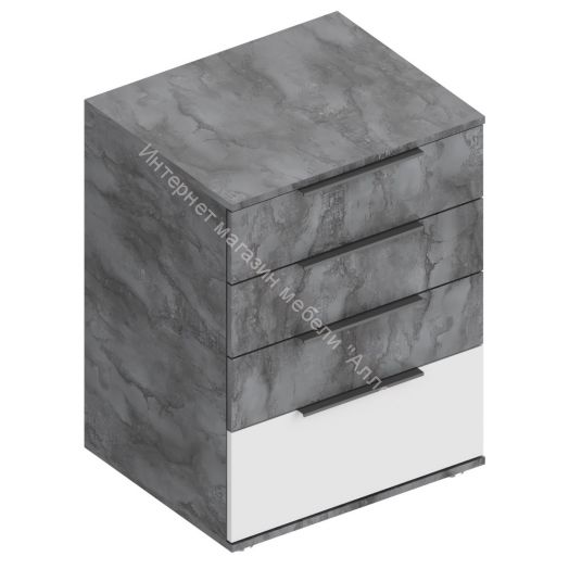 Комод с 4 ящиками "Моника" Айрон Рок/Белый Лофт