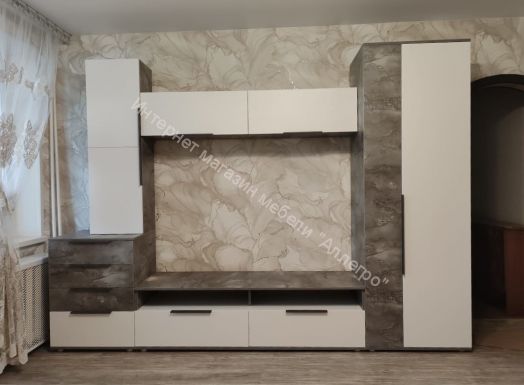 Комод с 4 ящиками "Моника" Айрон Рок/Белый Лофт