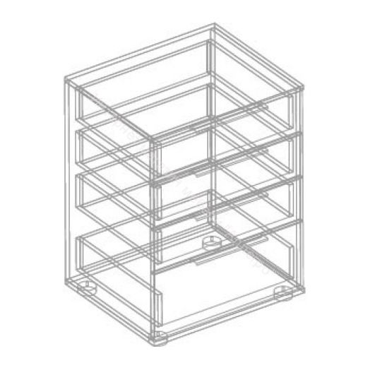 Комод с 4 ящиками "Моника" Тёмно серый/Дуб золотистый